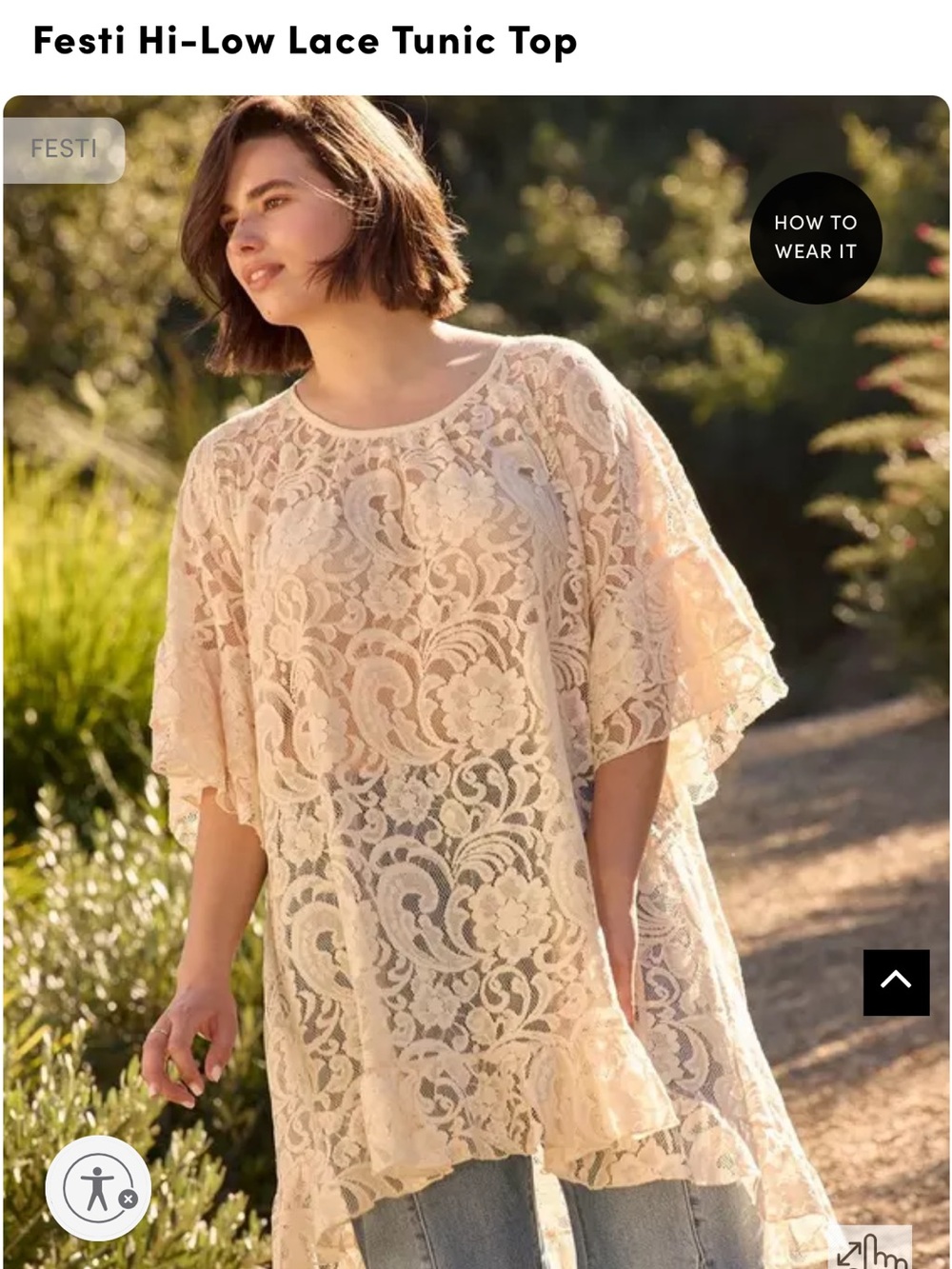 torrid Cream Lace Hi-Low Tunic Top